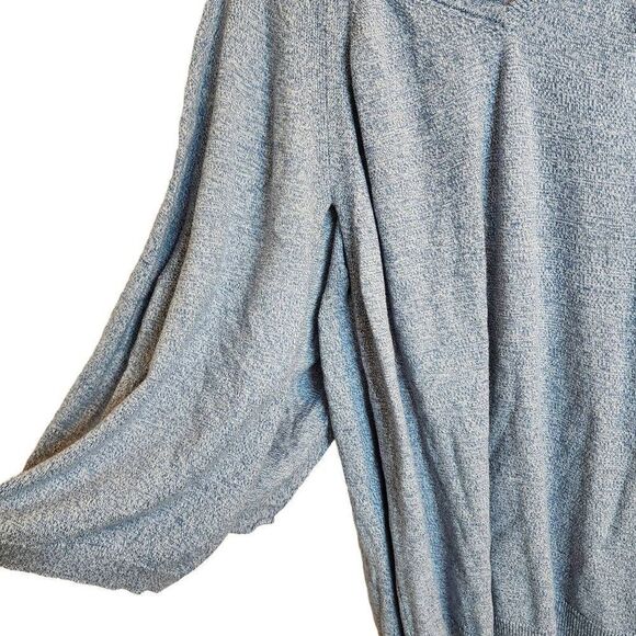 H By Halston Large Marled Unique Batwing Open Concept Sweater - Picture 4 of 8